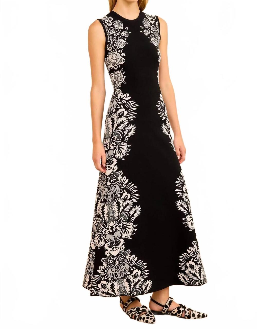 NEW ULLA JOHNSON liana jacquard midi dress in noir